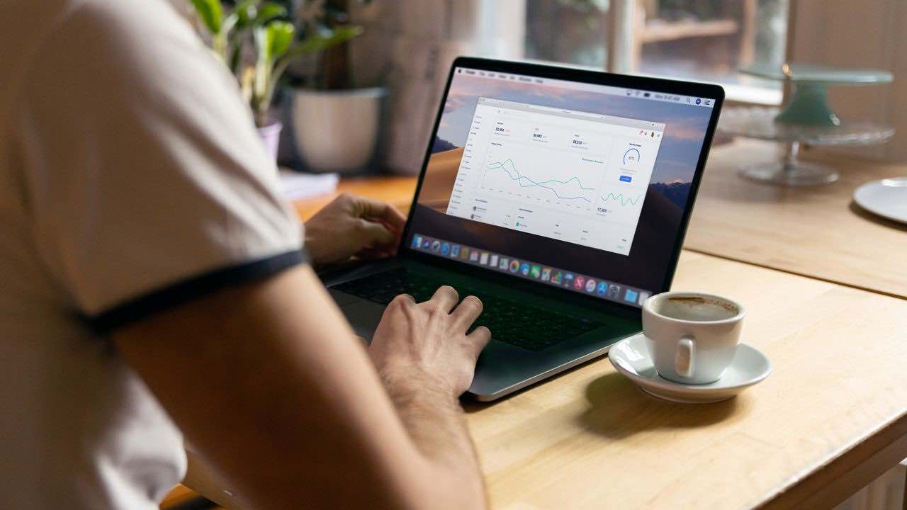 Analytics visible on a laptop during an on-page SEO audit